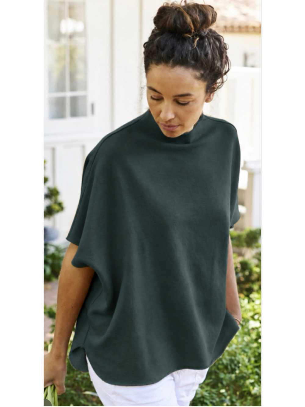 Frank & Eileen EverGreen Sleeveless Funnel Neck Audrey Capelet Top Size OS
